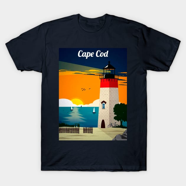 Vintage Travel Poster - Cape Cod T-Shirt by Starbase79